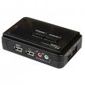 StarTech.com Juego de Conmutador KVM de 2 puertos con todo incluido - USB - Audio y V SV211KUSB