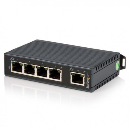 StarTech.com Switch Conmutador Industrial Ethernet de 5 Puertos RJ45 de Montaje en Carril DIN IES5102