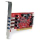 StarTech.com Tarjeta Adaptador PCI USB 3.0 SuperSpeed de 4 puertos con Conector LP4 SATA - Hub Concentrador Interno PCIUSB3S4