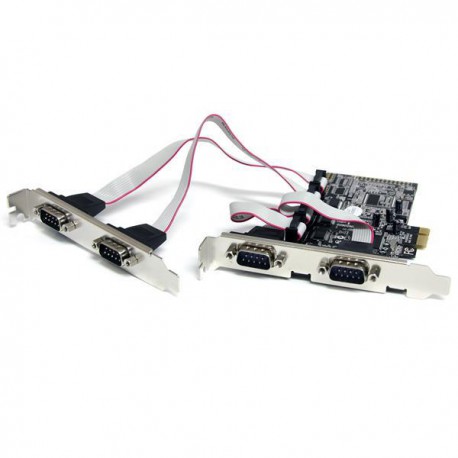 StarTech.com Tarjeta Adaptadora PCI Express PCIe de 4 Puertos Serie RS232 UART 16550 Serial DB9 PEX4S553