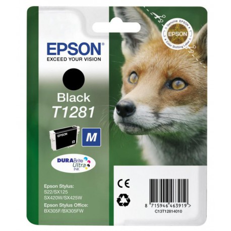 Epson Singlepack Black T1281 DURABrite Ultra Ink C13T12814020