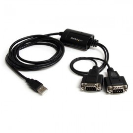 StarTech.com Cable 1,8m USB a 2 Puertos Serie Serial RS232 DB9 Retenci ICUSB2322F