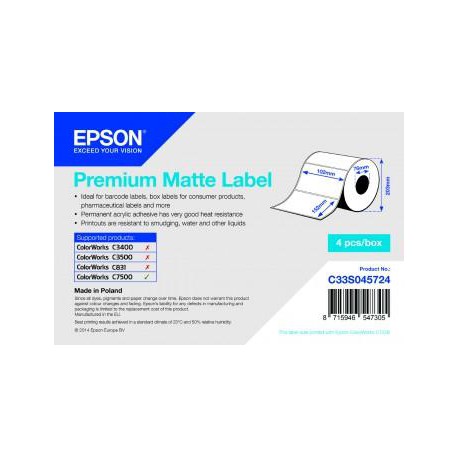 Epson Premium Matte 76mm x 127mm, 960 C33S045726