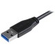 StarTech.com Cable delgado de 0,5m Micro USB 3.0 acodado a la izquierda a USB A USB3AU50CMLS