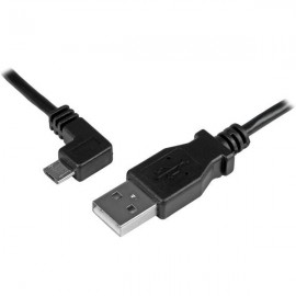 StarTech.com Cable de 1m Micro USB con conector acodado a la izquierda - Cable de Carga y Sincronizacion USBAUB1MLA