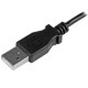 StarTech.com Cable de 1m Micro USB con conector acodado a la izquierda - Cable de Carga y Sincronizacion USBAUB1MLA