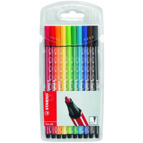 ROTULADORES PUNTA FIBRA PEN 68 CON SURTIDO DE 10 COLORES STABILO BOSS