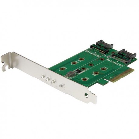 StarTech.com Tarjeta Adaptadora PCI Express 3.0 de 3 Puertos M.2 para SSD - 1x NVMe - 2x SATA III PEXM2SAT32N1