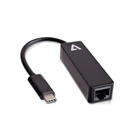 V7 USB-C(m) a Ethernet(h) adaptator negro V7UCRJ45-BLK-1E