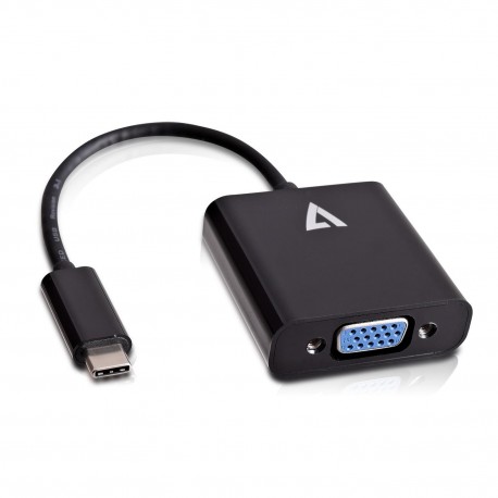 V7 USB-C(m) a VGA(h) adaptator negro V7UCVGA-BLK-1E