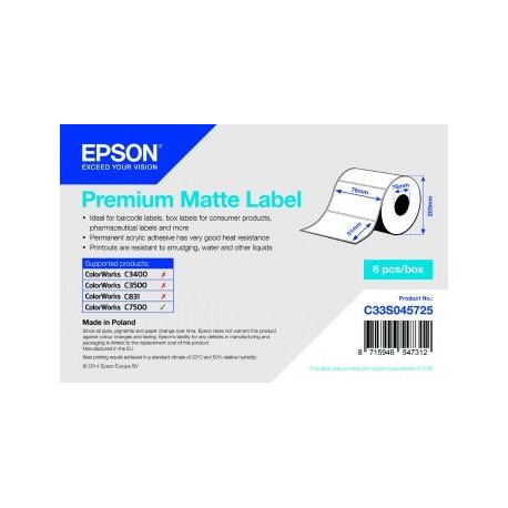 Epson Premium Matte 76mm x 51mm, 2310 C33S045725