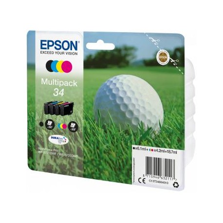 Epson Multipack 4-colours 34 DURABrite Ultra Ink 4.2ml 6.1ml Negro, Cian, Amarillo C13T34664010