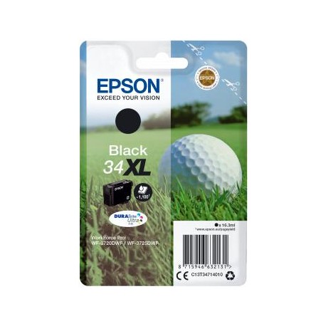 Epson Singlepack Black 34XL DURABrite Ultra Ink 16.3ml Negro C13T34714010