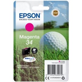 Epson Singlepack Magenta 34 DURABrite Ultra Ink 4.2ml Magenta C13T34634010