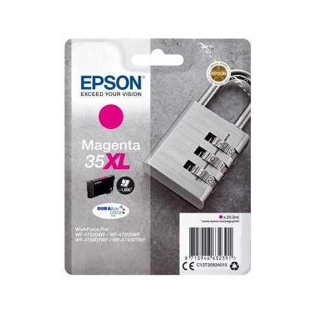 Epson Singlepack Magenta 35XL DURABrite Ultra Ink 20.3ml Magenta C13T35934010