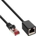 InLine Patch Cable Extension S FTP PiMF Cat.6 250MHz copper halogen free black 1m 76911X