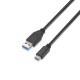 NANO CABLE USB 3.1, 1m 1m USB C USB A Negro 10.01.4001