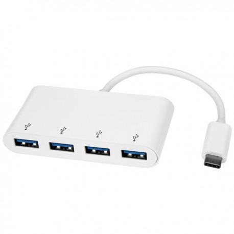 StarTech USB 3.0 de 4 Puertos - Ladr?n USB-C a 4x USB A Blanco HB30C4ABW