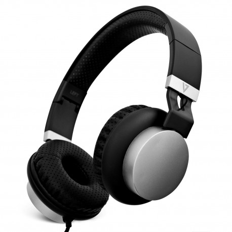 V7 Auriculares ligeros - Negro/Plata HA601-3EP