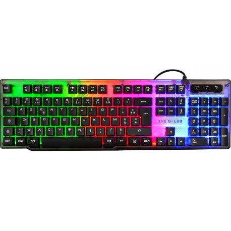 The G-Lab Keyz Neon USB QWERTY Español Negro KEYZ-NEON/SP