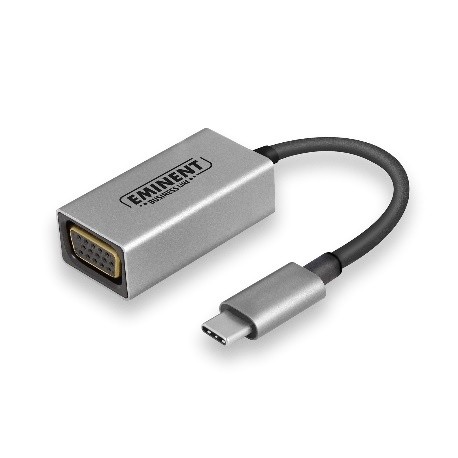 Eminent AB7871 USB Tipo C VGA Aluminio, Negro