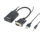 Gembird A-VGA-HDMI-01 HDMI 19 pin Negro