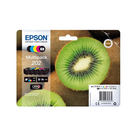 Epson Multipack 202  Negro, Cian, Negro, Amarillo  C13T02E74020