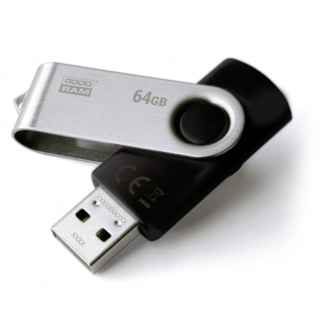 Goodram UTS2 unidad flash USB 64 GB 2.0 Conector USB Tipo A Negro, Plata UTS2-0640K0R11