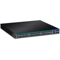 Trendnet Gestionado Gigabit Ethernet (10/100/1000) Energía sobre Ethernet (PoE) 1U Negro switch TPE-5048WS