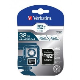 Verbatim MicroSDHC Pro 32GB Class 10 UHS-I incl Adapter 47041