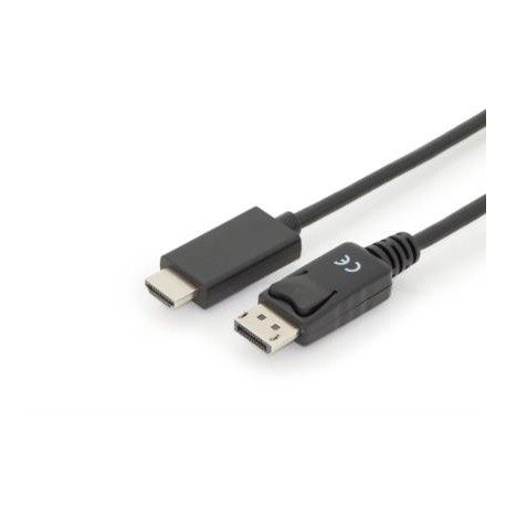 ASSMANN Electronic AK-340303-030-S 3m HDMI tipo A (Estándar) DisplayPort Negro