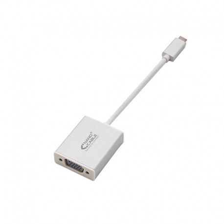 Nanocable Conversor USB-C a VGA. USB-C/M-VGA/H, Aluminio 10cm 10.16.4101