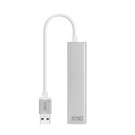 Nanocable Conversor USB 3.0 a Ethernet Gigabit + 3xUSB 3.0, Plata, 15 cm 10.03.0403