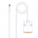 Nanocable Cable conversor Mini DP a DVI, Mini DP/M - DVI/M, Blanco, 2.0 M 10.15.4202