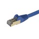 StarTech.com Cable de 0,5m de Red Ethernet RJ45 Cat6a Blindado STP - Cable sin Enganche Snagless - Azul 6ASPAT50CMBL