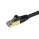 StarTech.com Cable de 2m de Red Ethernet RJ45 Cat6a Blindado STP - Cable sin Enganche Snagless - Negro 6ASPAT2MBK