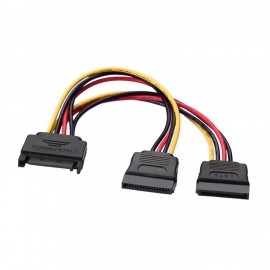 AISENS cable de SATA 0,2 m SATA de 15 pines 2 x SATA de 15 pines Negro, Rojo, Amarillo A131-0353