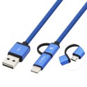 CoolBox COO-CAB-U2MC-BL 1m USB A USB C/Micro-USB B Macho Macho Azul cable USB