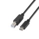 Nanocable USB 2.0, 1m 1m USB C USB B Negro cable USB 10.01.2201