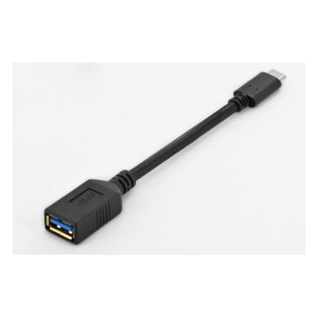 ASSMANN Electronic 0.15m USB C - A cable USB 0,15 m USB A Macho Hembra Negro AK-300315-001-S