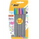 BIC Cristal Large Fashion Colours Stick ballpoint pen Azul, Verde, Rosa, Púrpura 8pieza(s) 8963811