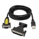 AISENS A104-0039 adaptador de cable USB A RS232 Negro, Amarillo