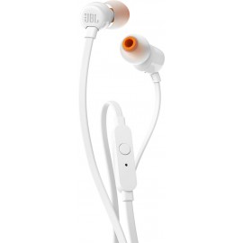 JBL T110 auriculares para móvil Binaural Dentro de oído Blanco Alámbrico JBLT110WHT