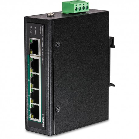 Trendnet TI-PE50 switch No administrado Fast Ethernet (10/100) Negro Energía sobre Ethernet (PoE) ti-pe50