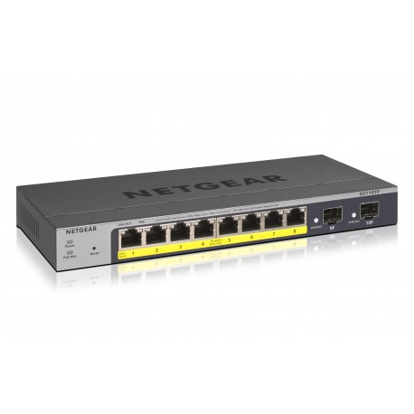 Netgear GS110TP Gestionado L2/L3/L4 Gigabit Ethernet (10/100/1000) Gris Energía sobre Ethernet (PoE) GS110TP-300EUS