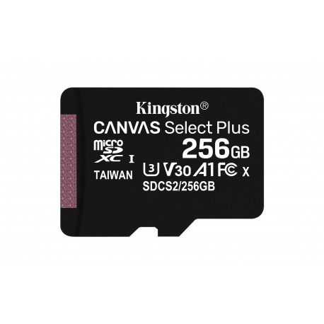 Kingston Technology Canvas Select Plus memoria flash 256 GB MicroSDXC Clase 10 UHS-I SDCS2/256GBSP