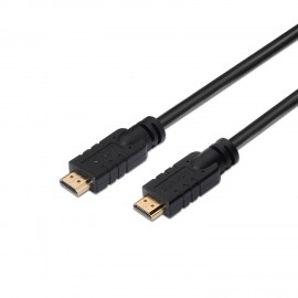 AISENS CABLE HDMI V2.0 PREMIUM ALTA VELOCIDAD / HEC 4K@60HZ 18GBPS CON REPETIDOR, A/M-A/M, NEGRO, 20M A120-0374