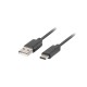 Lanberg  cable USB 1,8 m 2.0 USB A USB C Negro ca-usbo-20cu-0018-bk