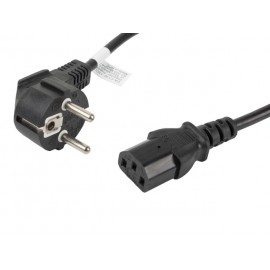 Lanberg cable de transmisión Negro 1,8 m C13 acoplador CEE7/7 ca-c13c-11cc-0018-bk