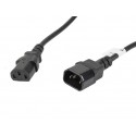 Lanberg cable de transmisión Negro 5 m C13 acoplador C14 acoplador ca-c13e-11cc-0050-bk